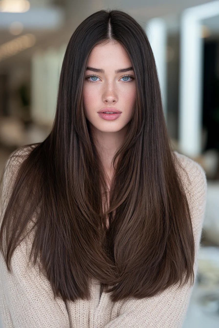 21 curved long layers for added fullness