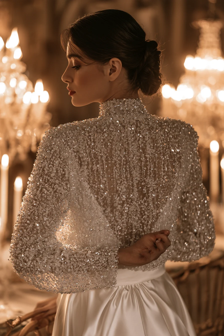 27 Beautiful Bridal Separates Tops for a Chic and Elegant Wedding Look 21 radiant crystal bridal ensembles 1