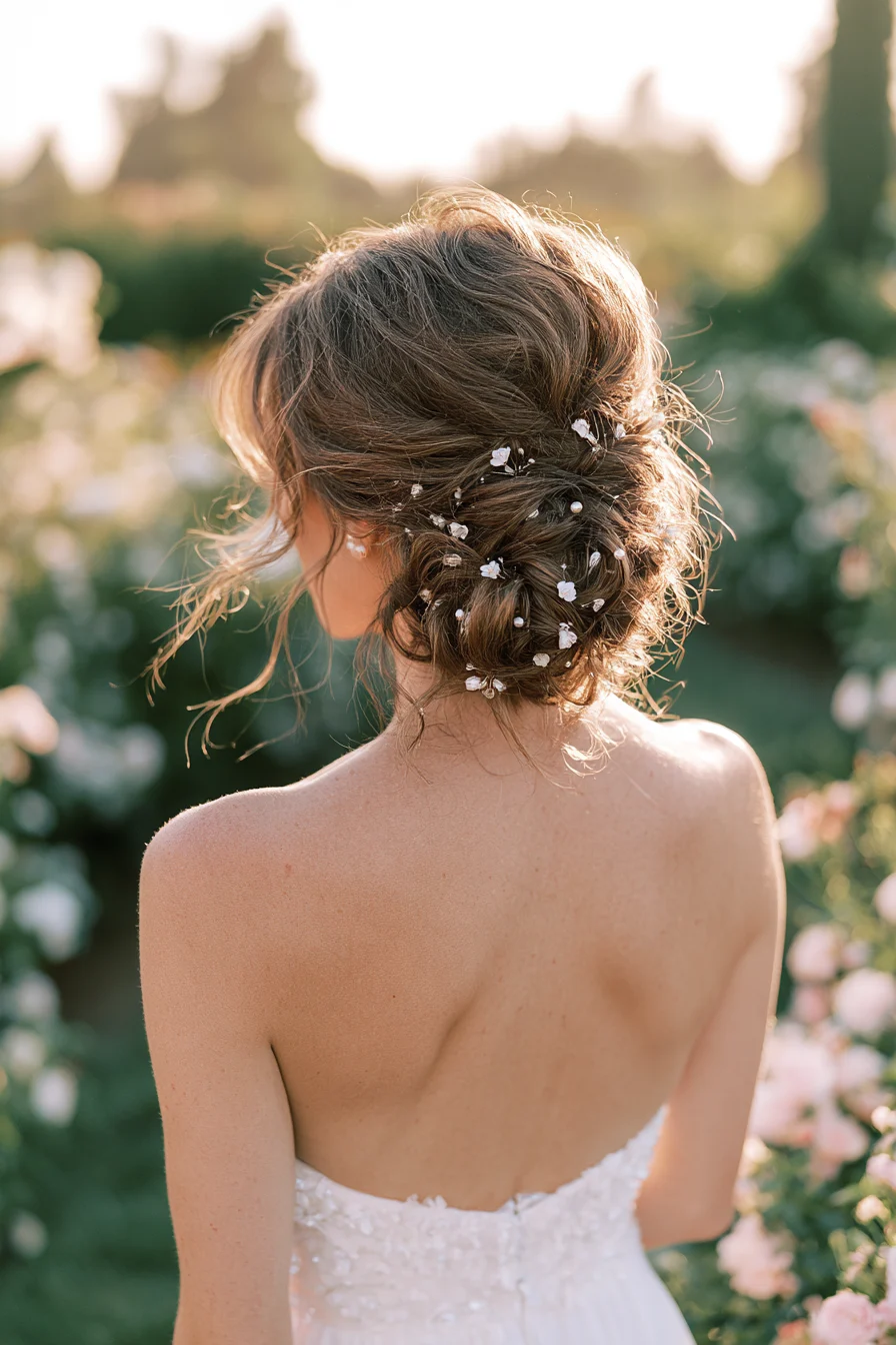22 delicate romantic wedding hair twist 1