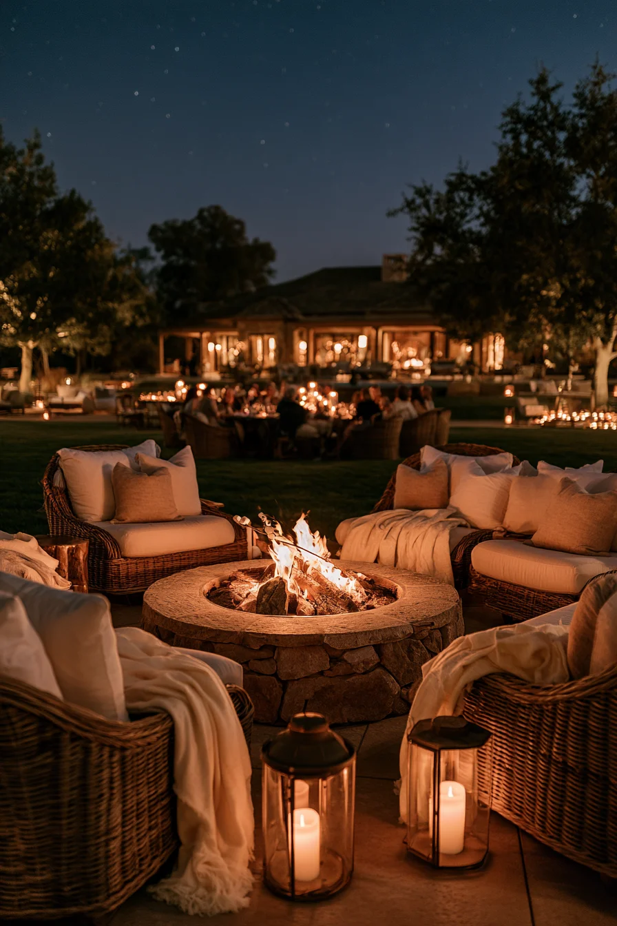 27 Creative Wedding Reception Ideas 22 outdoor wedding fire pit lounge inspirations 1