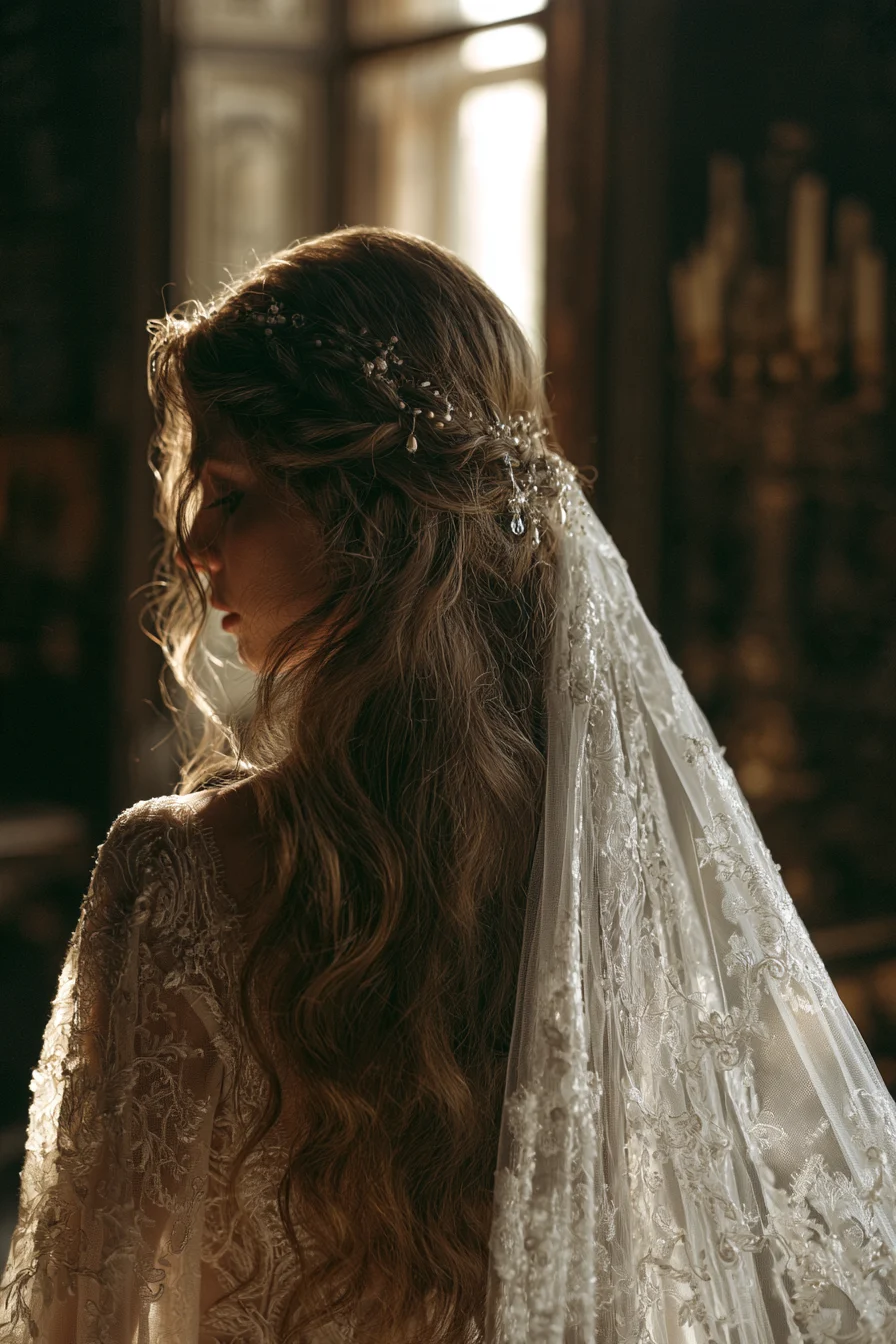 27 Haunted Wedding Ideas That Feel Magical 23 elegant hairstyles for a gothic bridal look 1