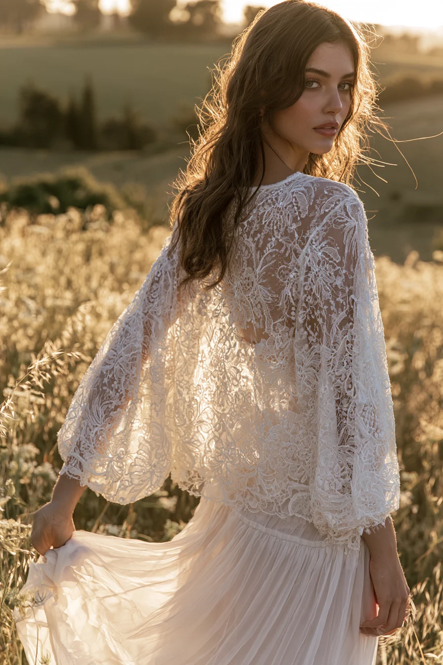 27 Beautiful Bridal Separates Tops for a Chic and Elegant Wedding Look 23 romantic bohemian wedding separates 1