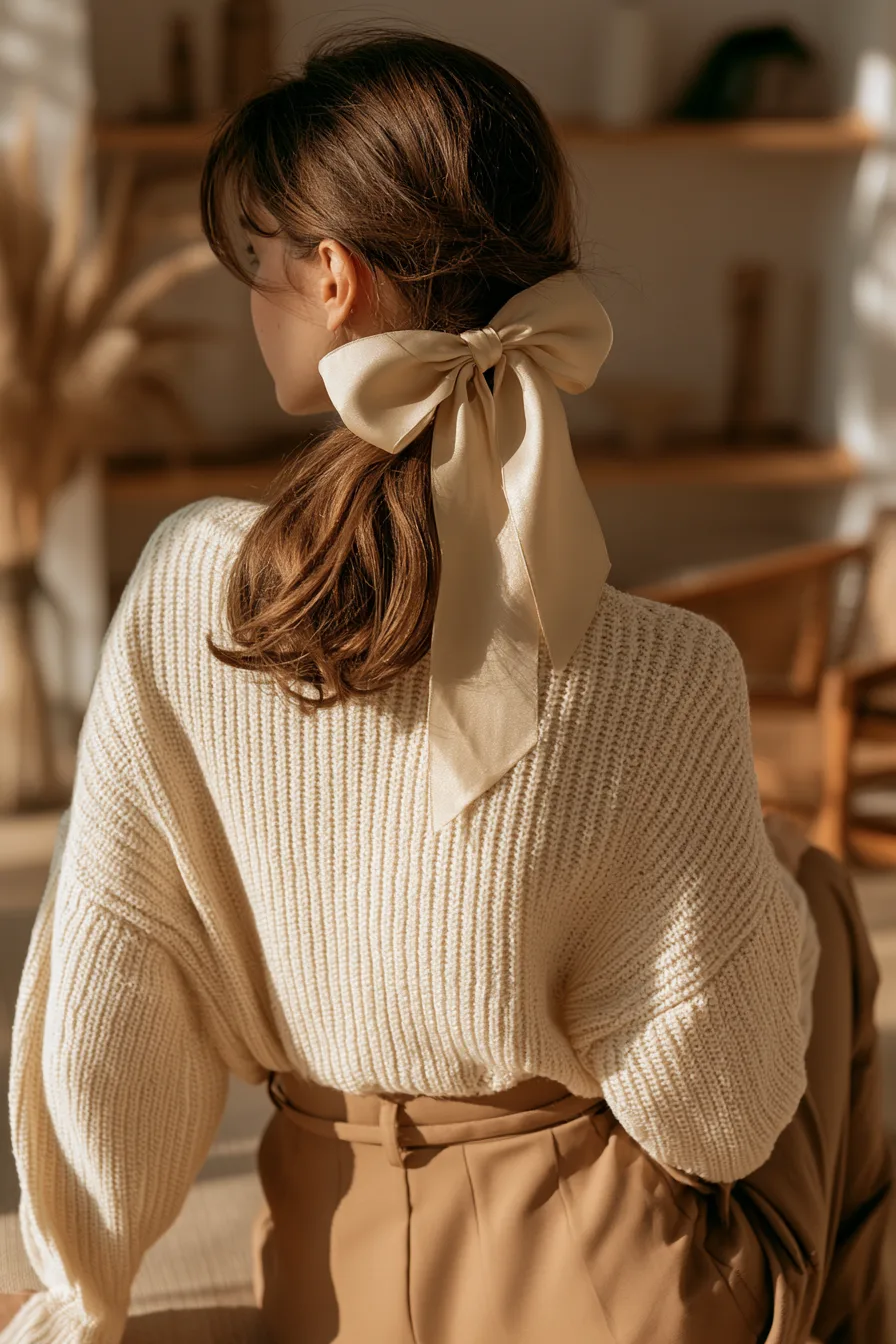 23 warm neutral bow hair accent 1