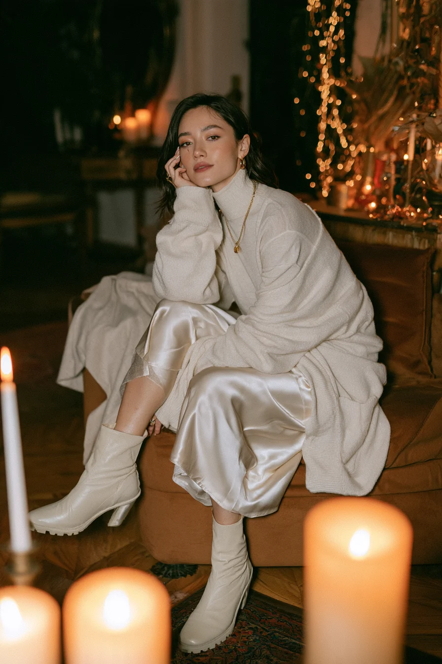 27 Casual New Years Eve Outfits To Try 24 layered satin slip dress winter look