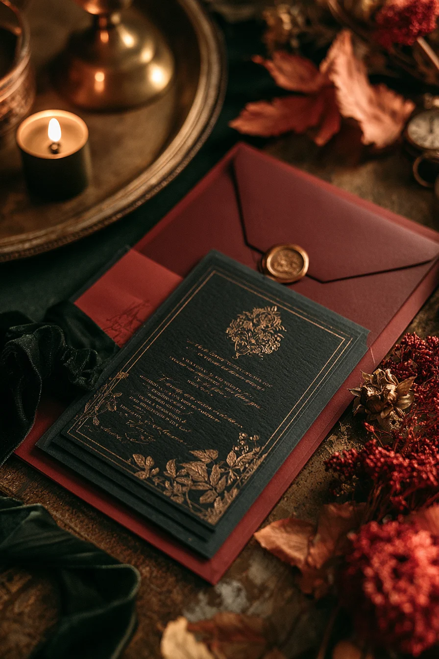 25 elegant moody stationery for a gothic wedding 1