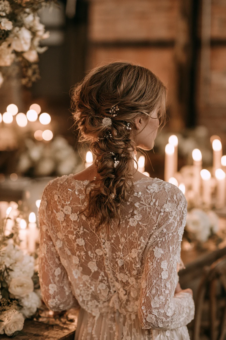25 romantic gathered updo for your wedding 1