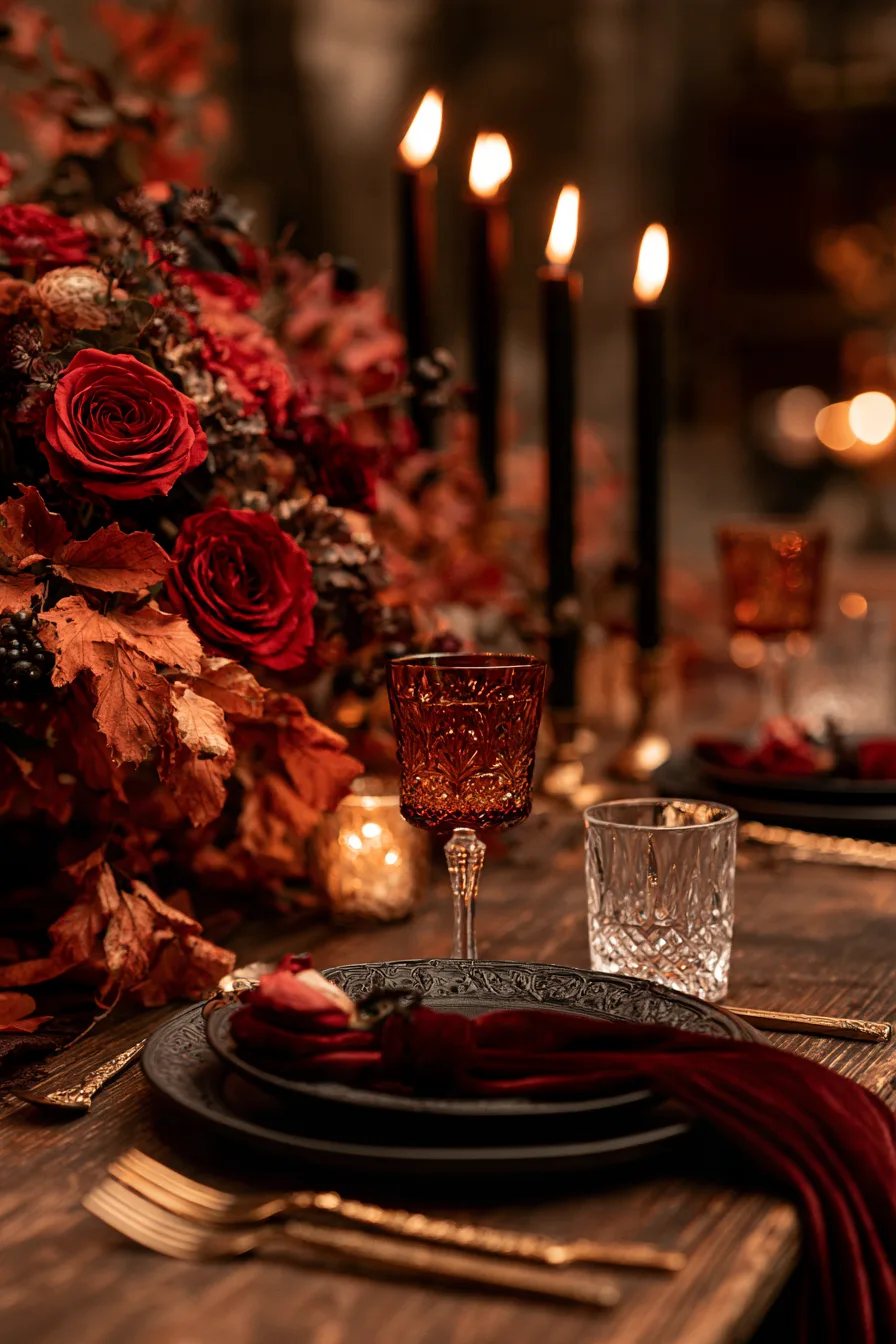 26 black burgundy and ivory wedding color inspiration 1