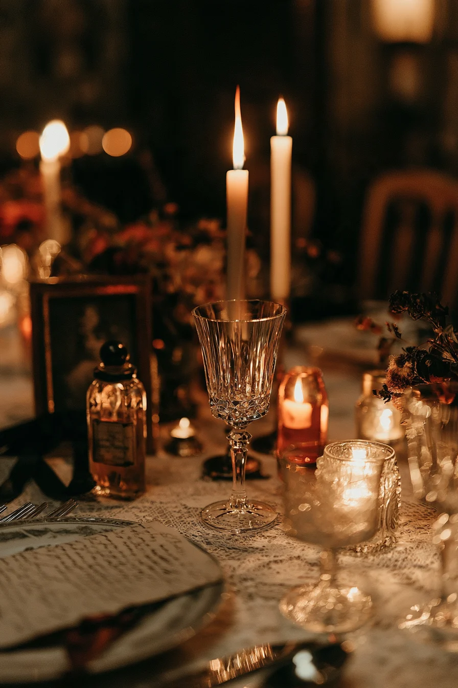 27 Haunted Wedding Ideas That Feel Magical 26 enchanting vintage accents for a haunted wedding 1