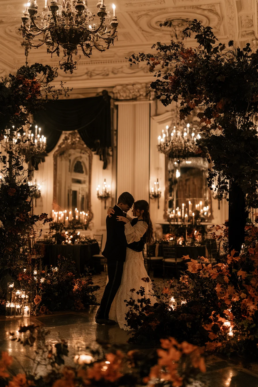 27 magical gothic reception decor with autumn elegance 1