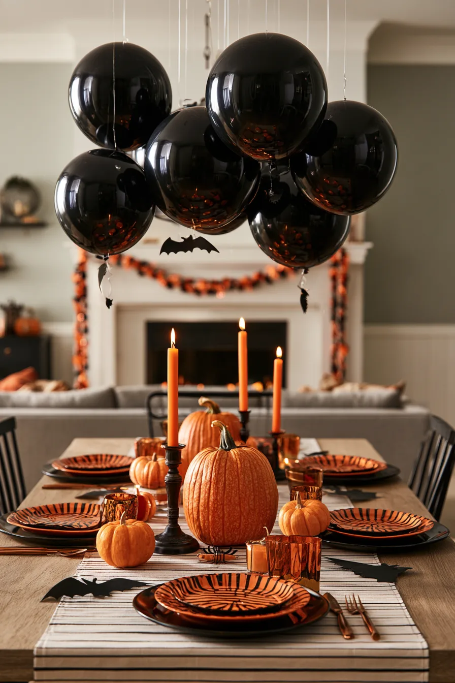 27 Halloween Party Ideas For Spooky Fun 4 bold orange and black halloween party decor 1