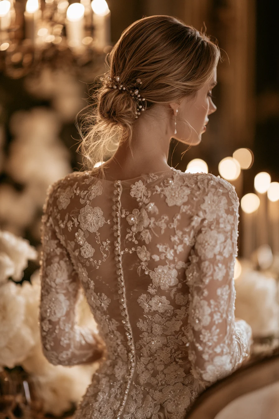 4 classic bridal bun with soft face framing
