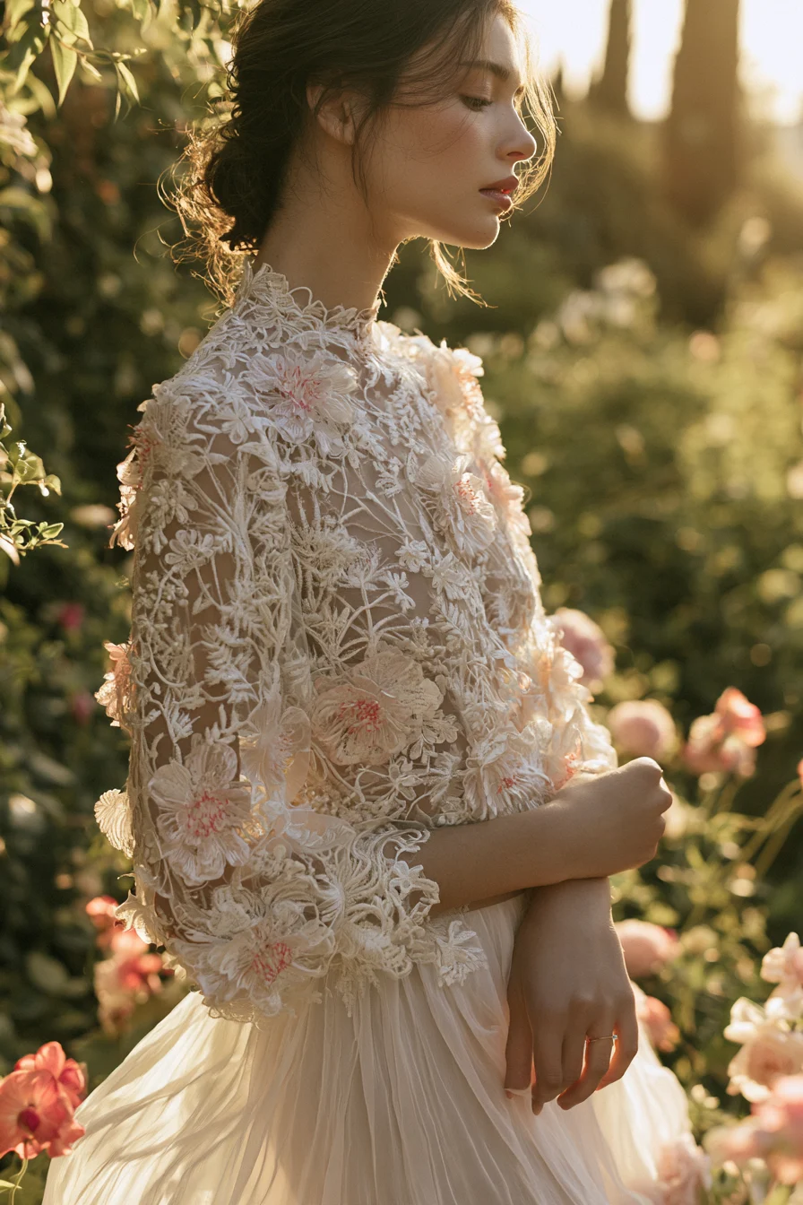 27 Beautiful Bridal Separates Tops for a Chic and Elegant Wedding Look 4 dreamy botanical wedding tops 1