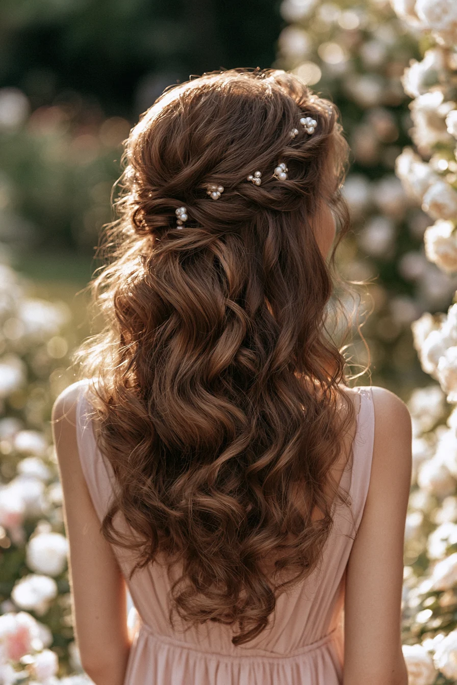 27 Sophisticated Wedding Guest Hairstyles for Any Dress 4 romantic half up hair ideas 1