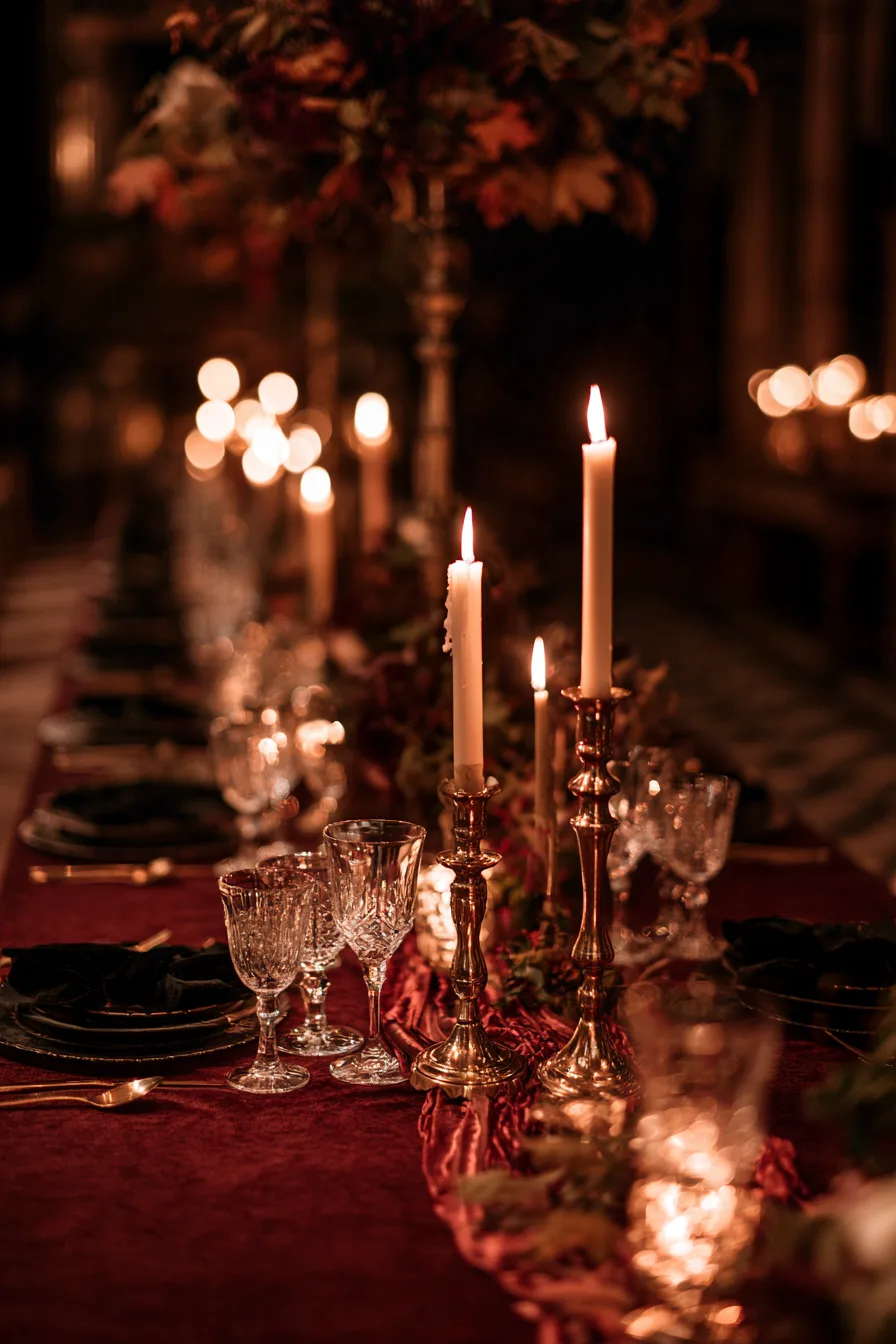 4 velvet wedding decor for a rich autumn atmosphere 1