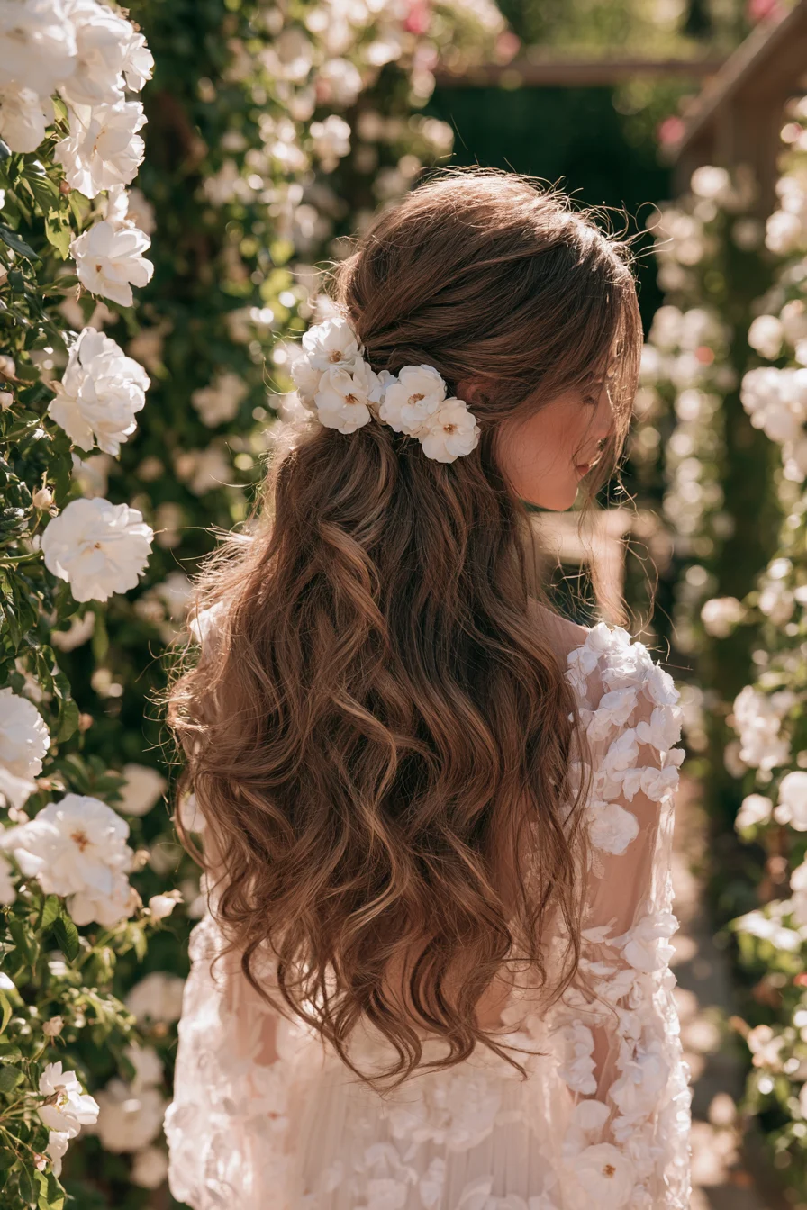 5 fresh floral wedding hair 1