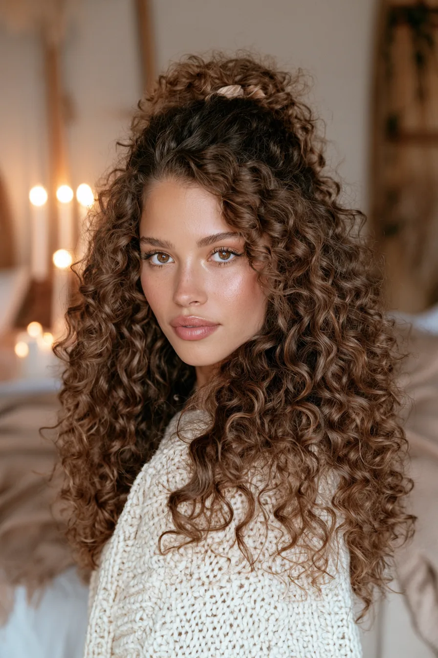 5 loose curl half up everyday look 1