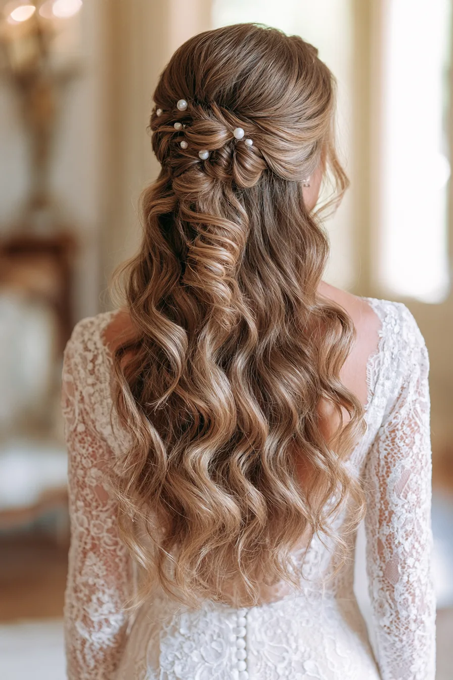 6 graceful twisted bridal half up half down hair 1