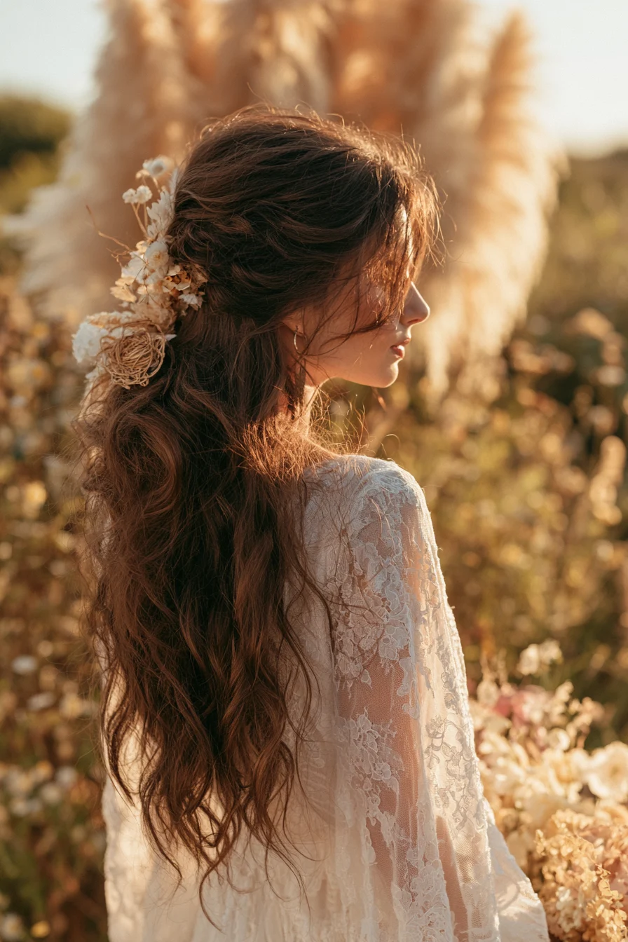 7 relaxed bohemian wedding hair 1