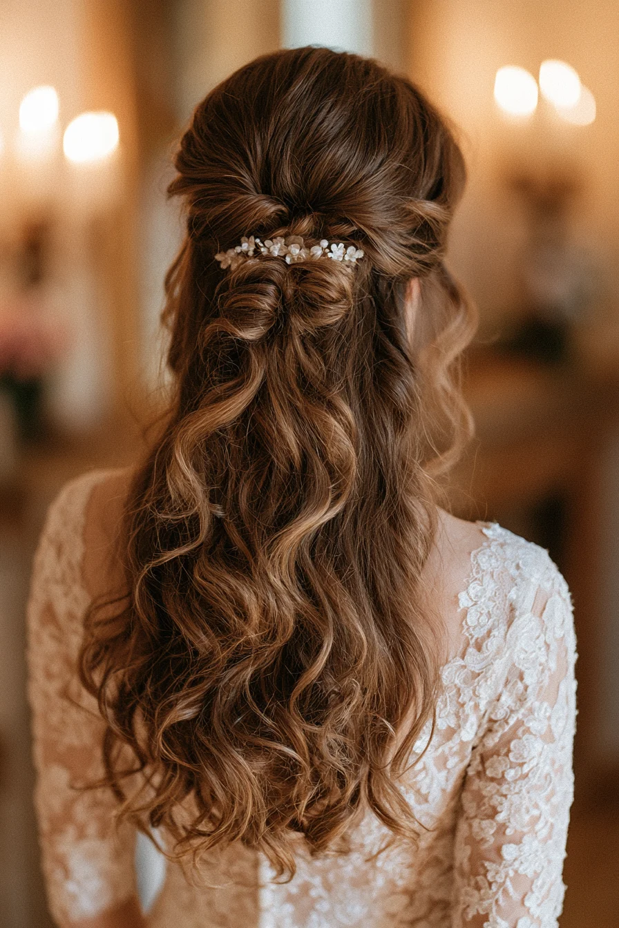 8 elegant half up hair with soft curls