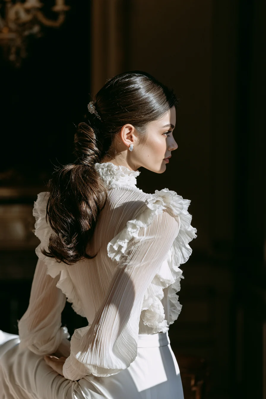 9 sleek modern ponytail for brides 1