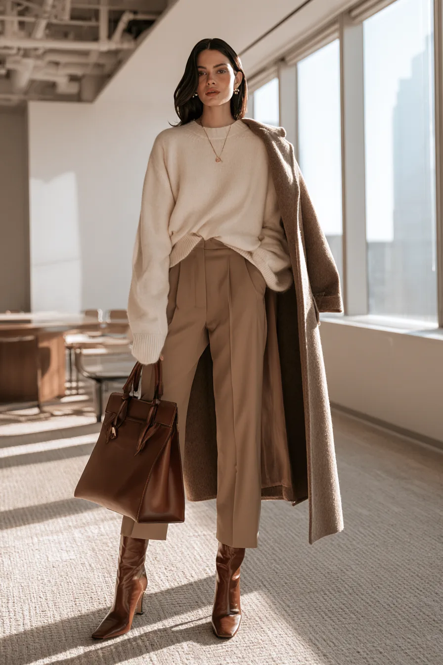 27 Winter Office Outfits for Women That Look Chic and Professional 1 beautiful cozy winter office style 1