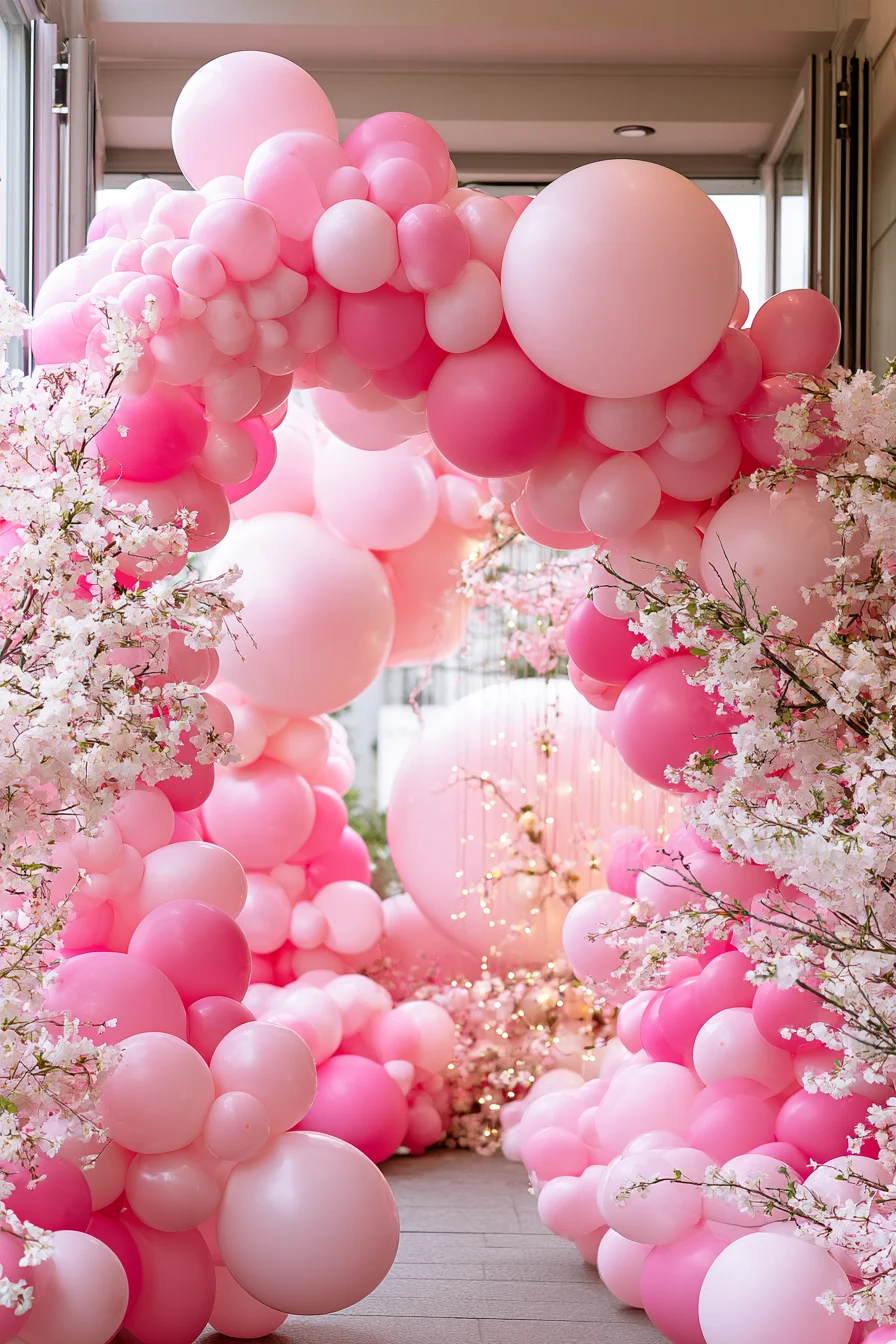 1 rose pink balloon archway 1