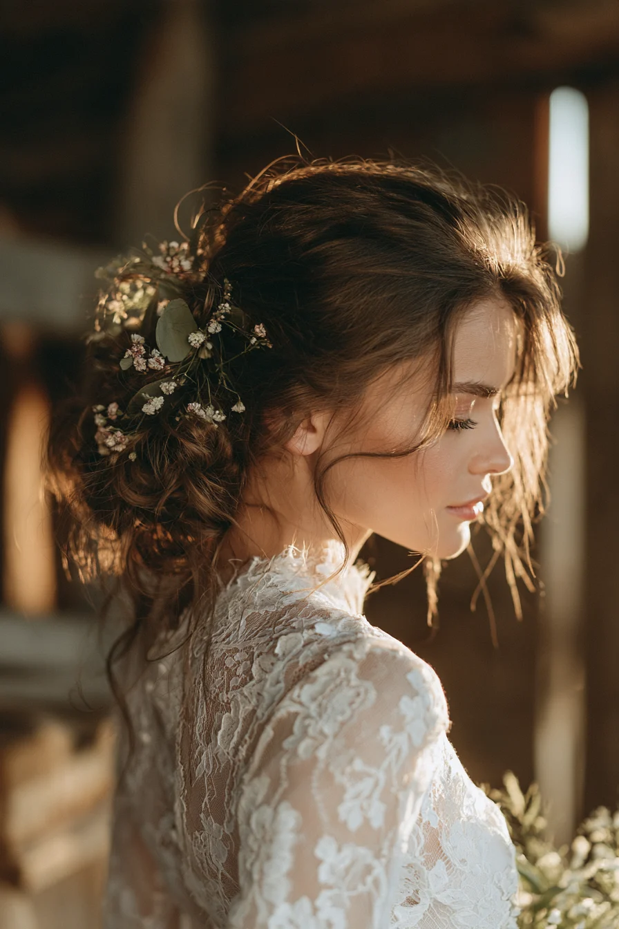 10 carefree bohemian wedding buns 1