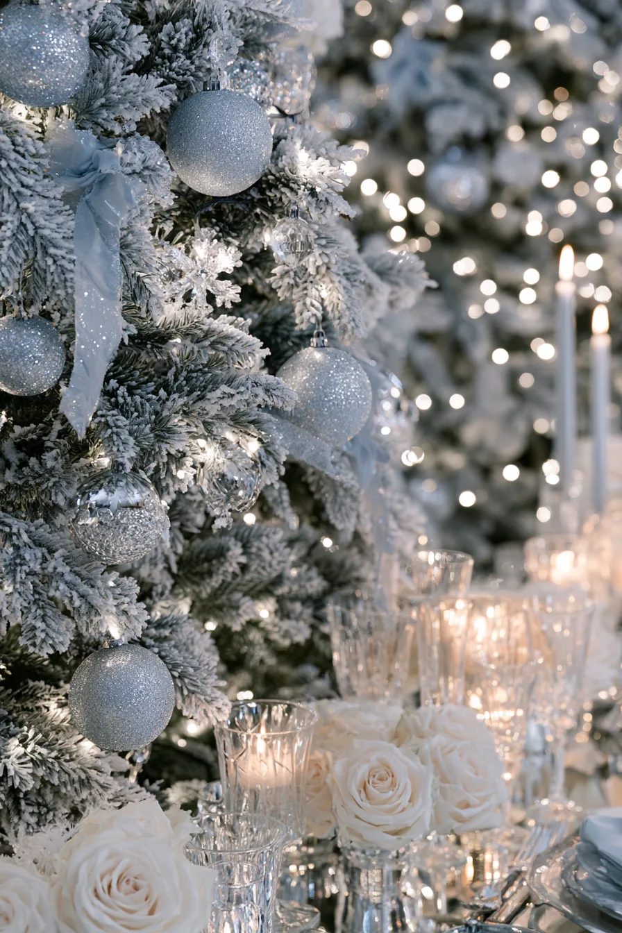 10 silver crystal winter wedding tree 1