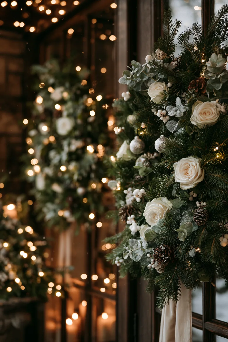 27 Beautiful Wedding Wreath Ideas for a Romantic Celebration 11 cozy winter wedding decorations 1