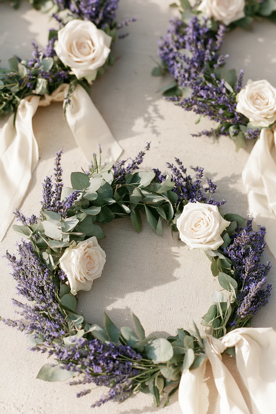27 Beautiful Wedding Wreath Ideas for a Romantic Celebration 12 beautiful lavender floral inspiration 1
