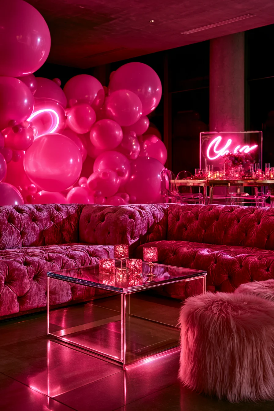 12 bright pink neon party 1