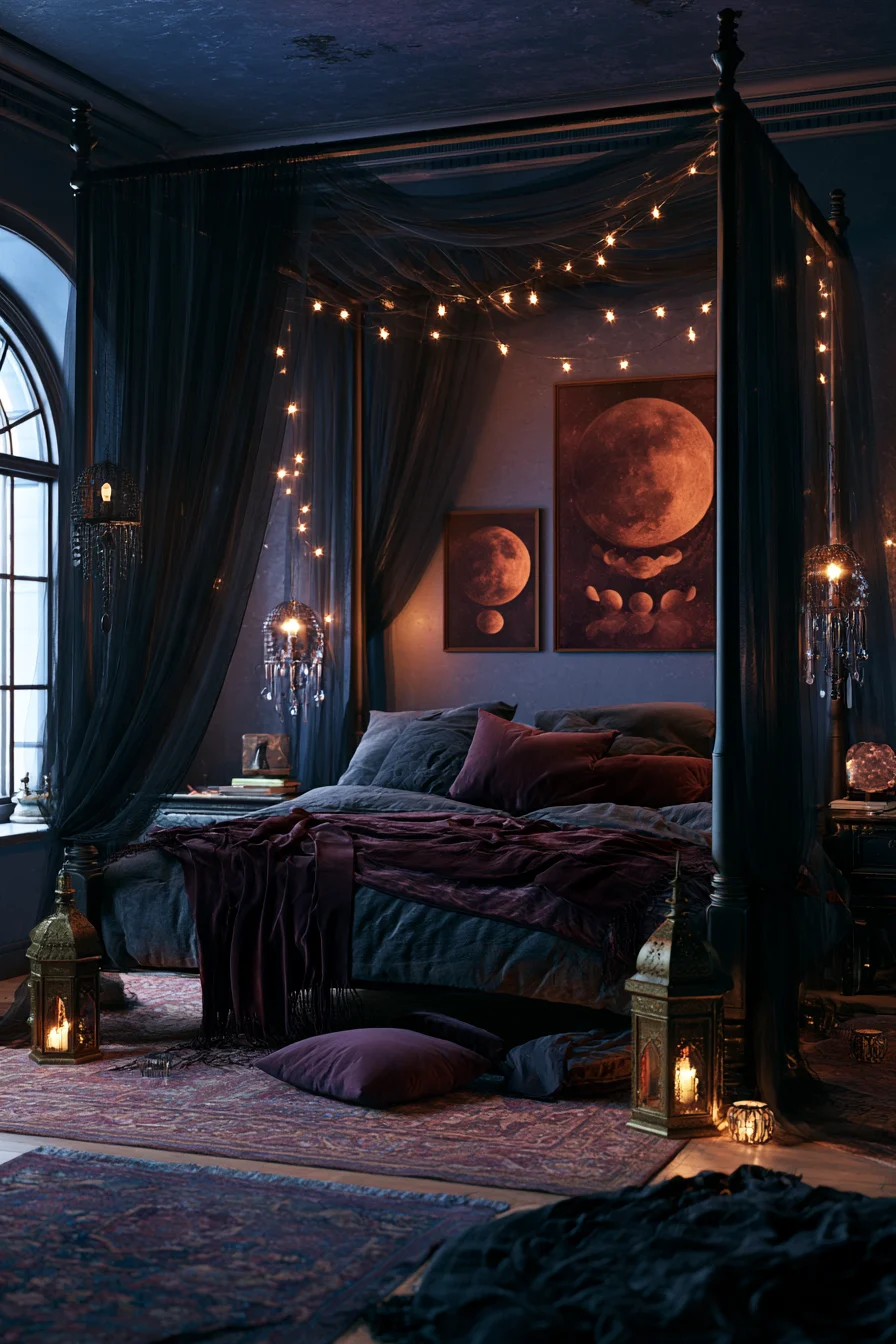 27 Witchy Bedroom Ideas for a Magical and Mystical Retreat 12 romantic canopy bedroom inspiration 1
