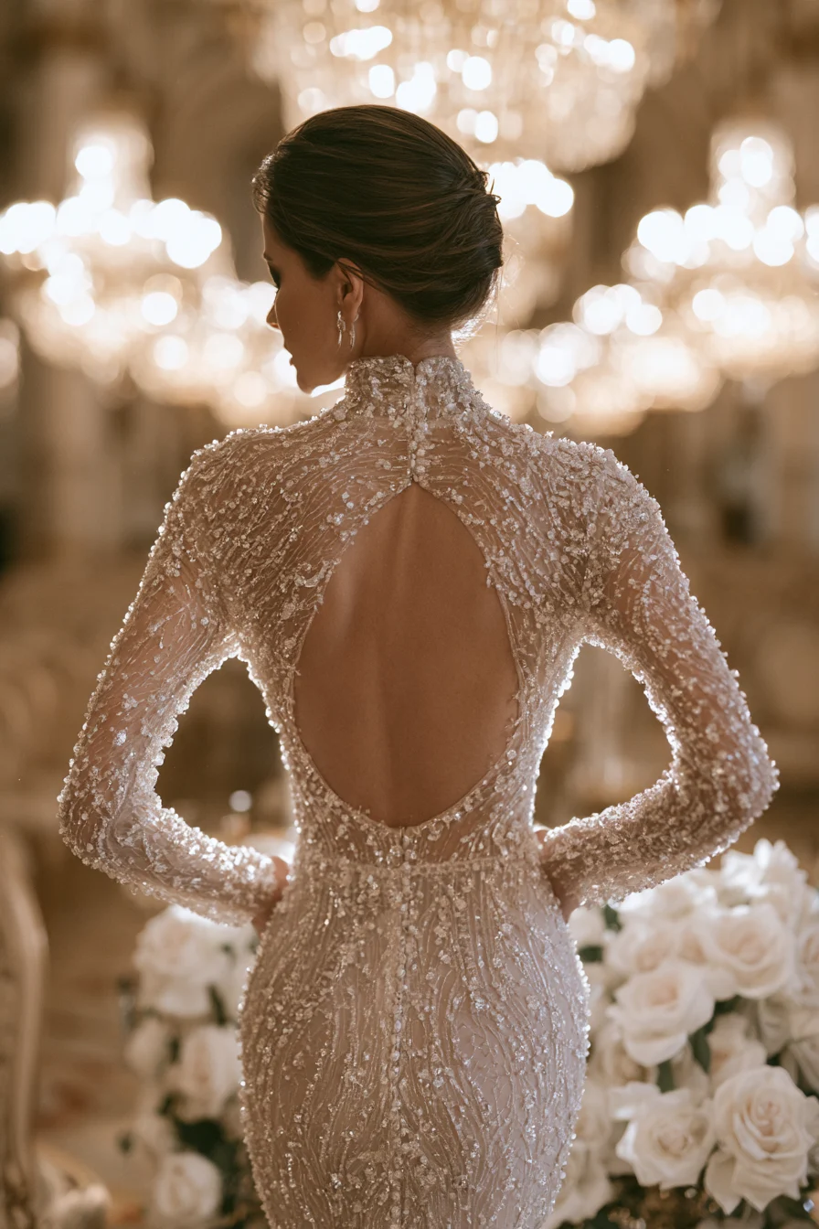 13 simple open back wedding dress designs 1