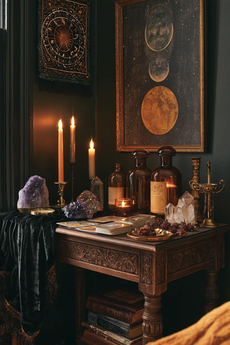 27 Witchy Bedroom Ideas for a Magical and Mystical Retreat 17 enchanting mystical altar corner 1