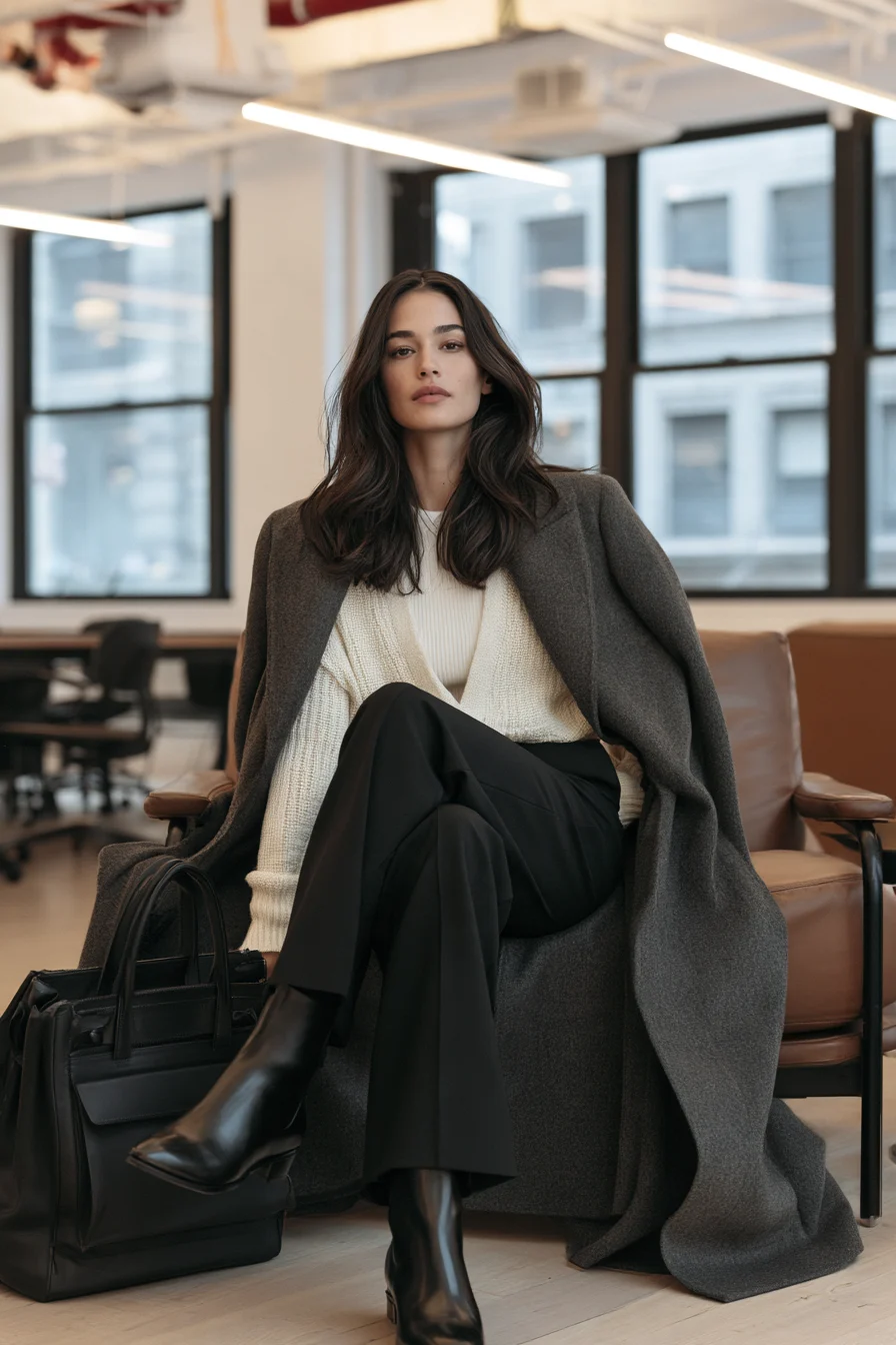 27 Winter Office Outfits for Women That Look Chic and Professional 17 stylish winter layering for office 1