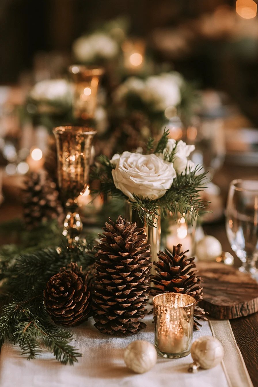 18 natural pinecone christmas wedding centerpieces 1