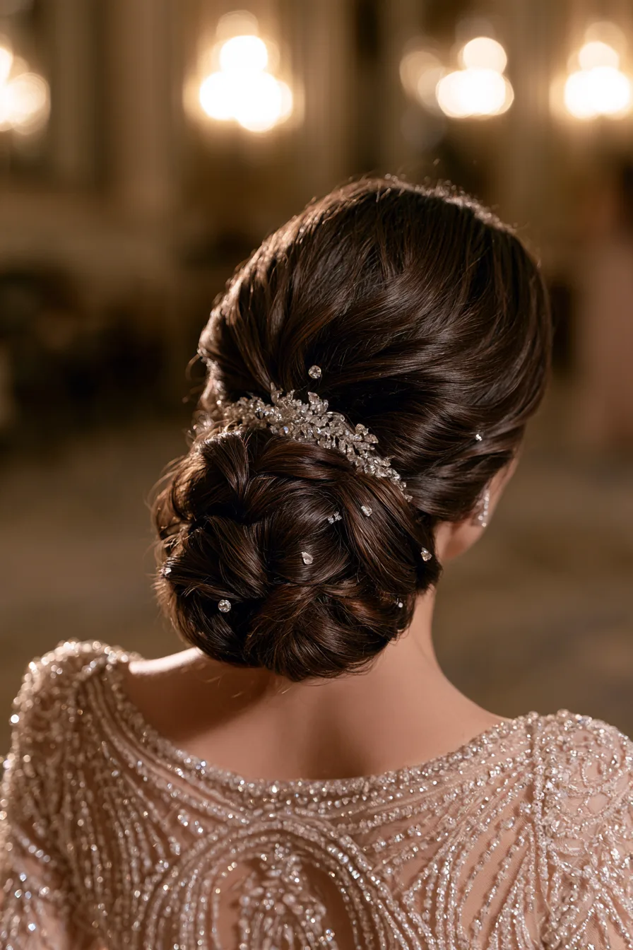 18 radiant crystal wedding hairstyles 1