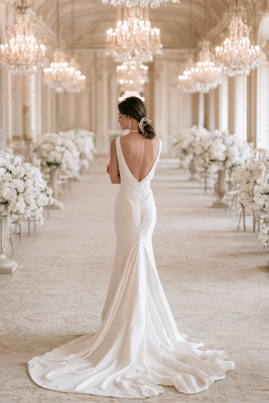 2 romantic wedding gowns with open backs 1