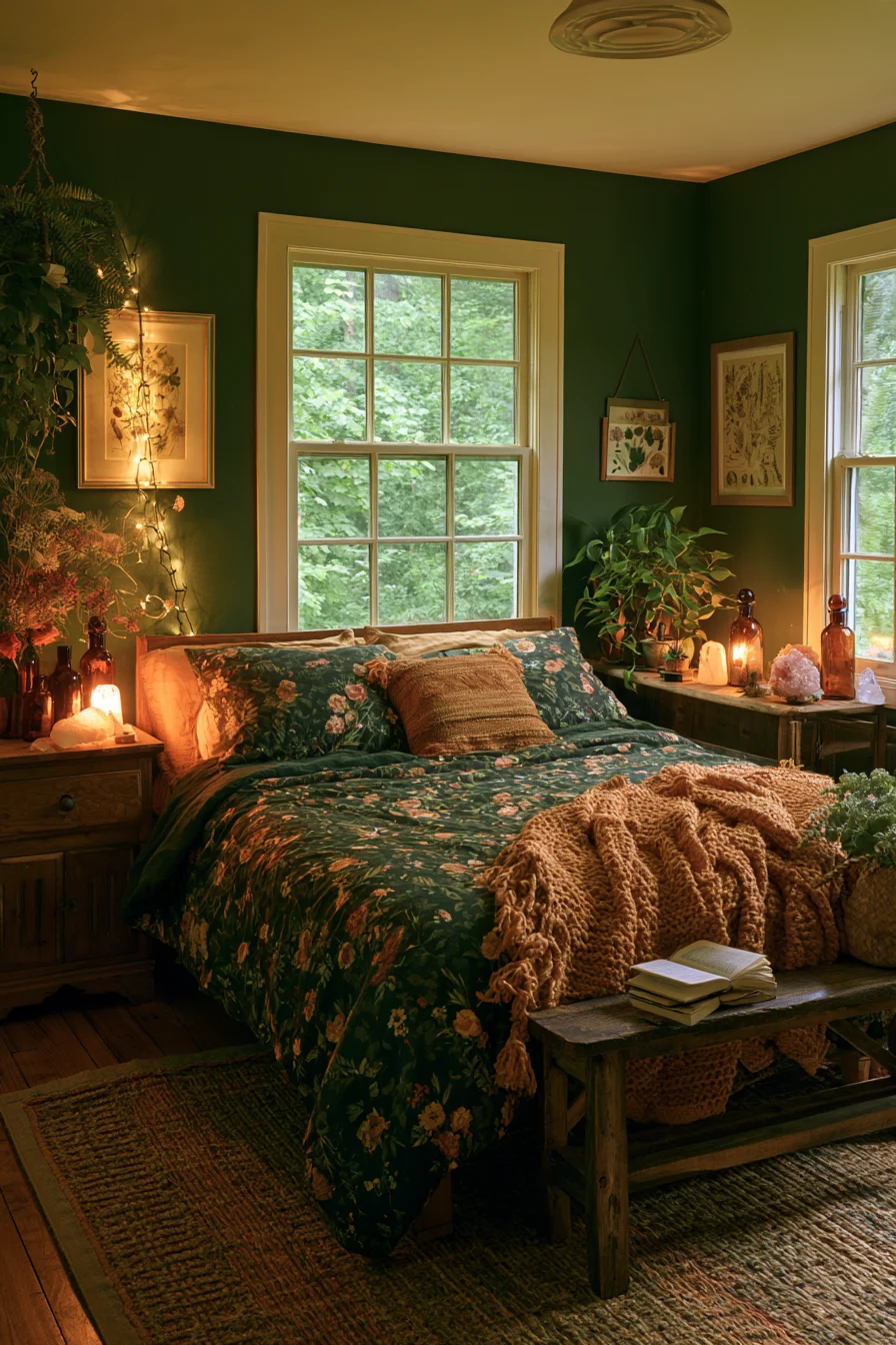27 Witchy Bedroom Ideas for a Magical and Mystical Retreat 2 rustic witchcore bedroom refresh 1