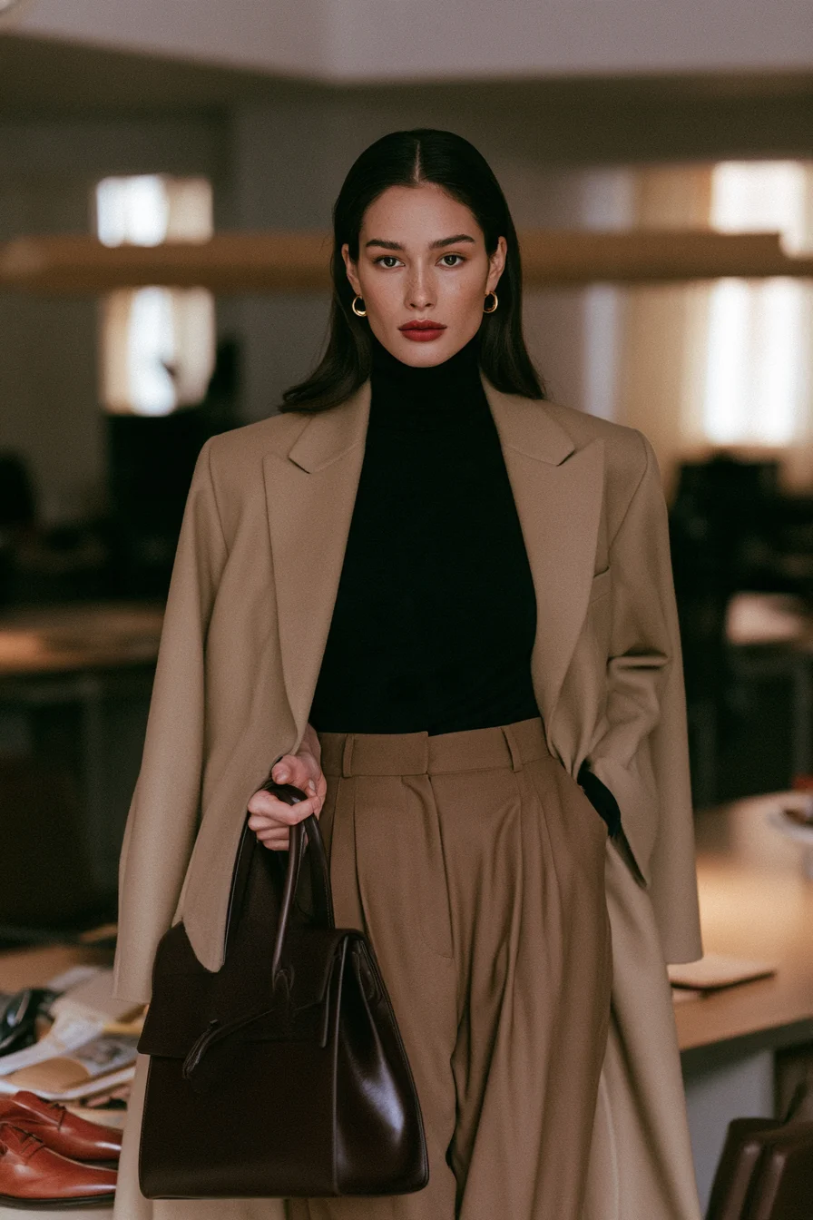27 Winter Office Outfits for Women That Look Chic and Professional 20 classic turtleneck looks for work 1