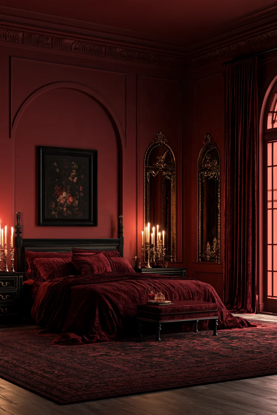 27 Witchy Bedroom Ideas for a Magical and Mystical Retreat 20 rich burgundy bedroom elegance 1