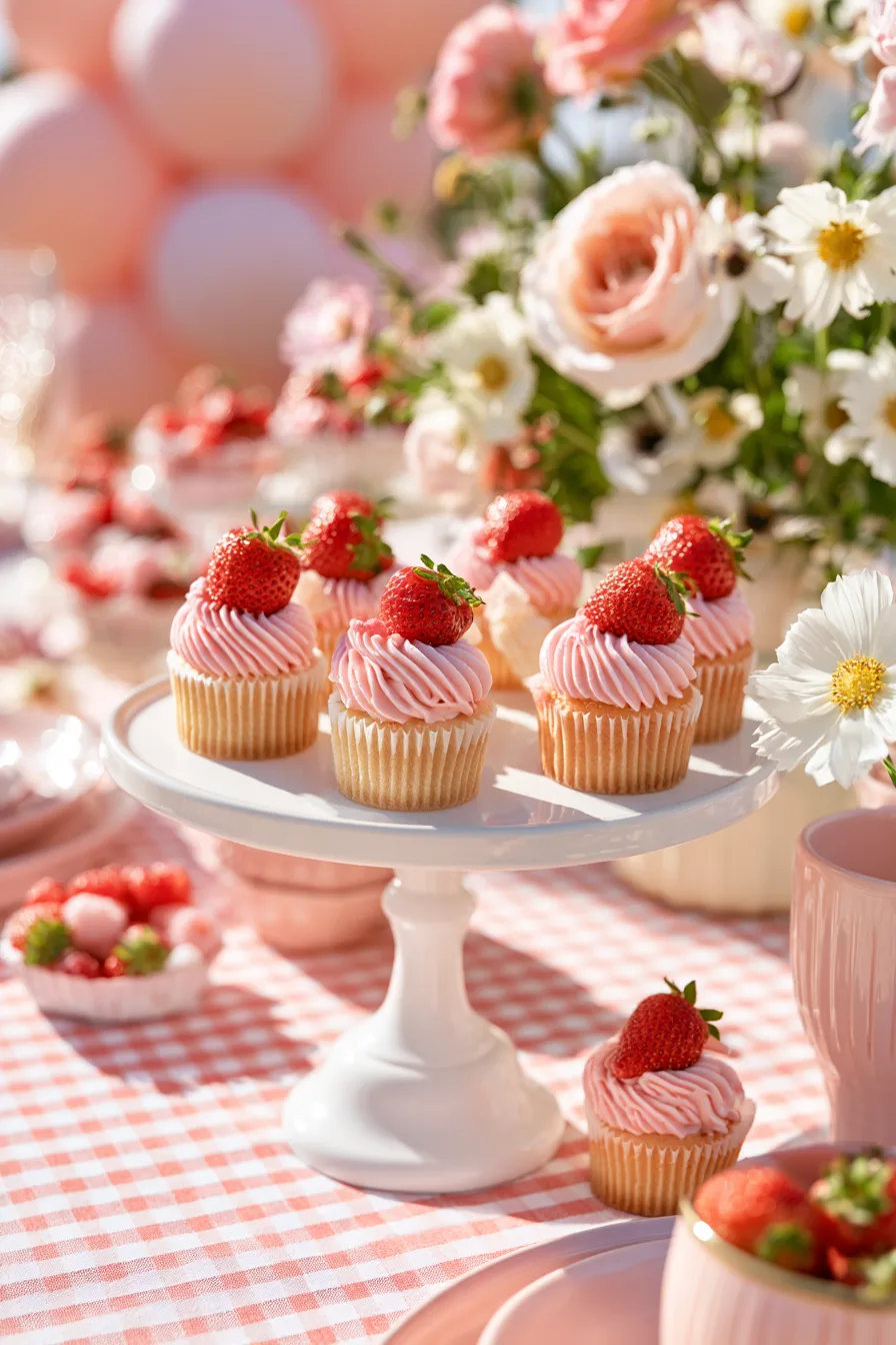 20 strawberry pink birthday theme 1