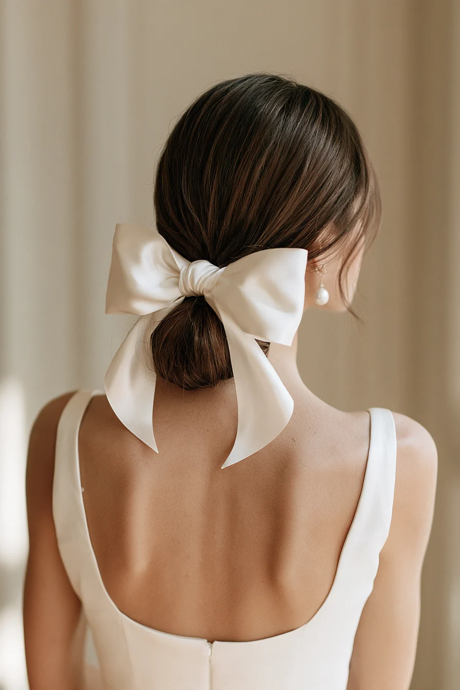 20 sweet satin bow wedding buns 1
