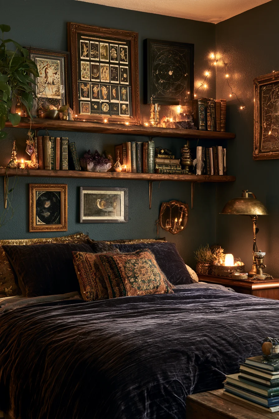 27 Witchy Bedroom Ideas for a Magical and Mystical Retreat 21 mystical tarot bedroom inspiration 1