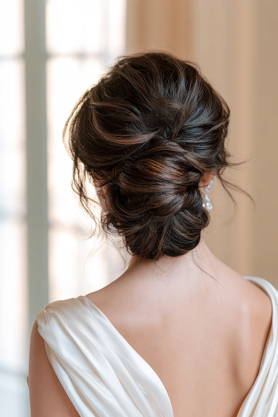22 rich brunette wedding buns 1