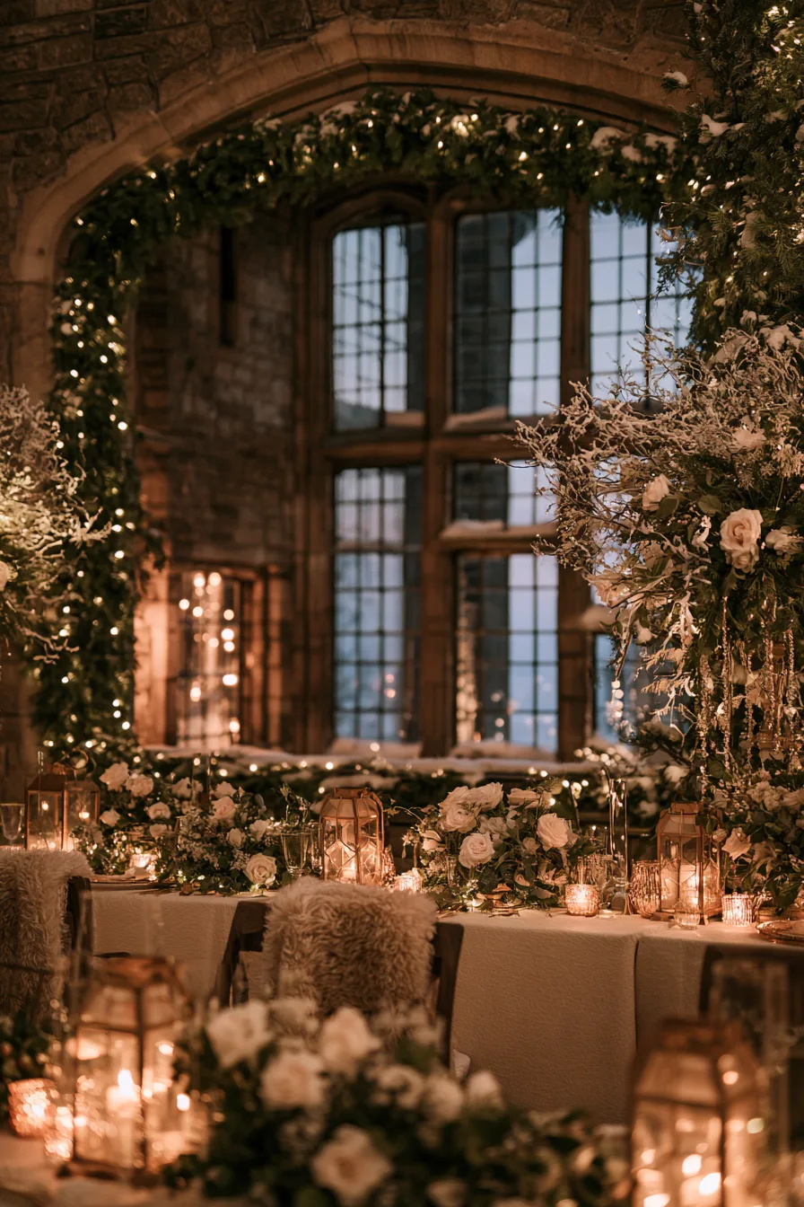 27 Enchanting Castle Wedding Ideas for a Fairytale Celebration 26 magical winter castle wedding inspiration 1