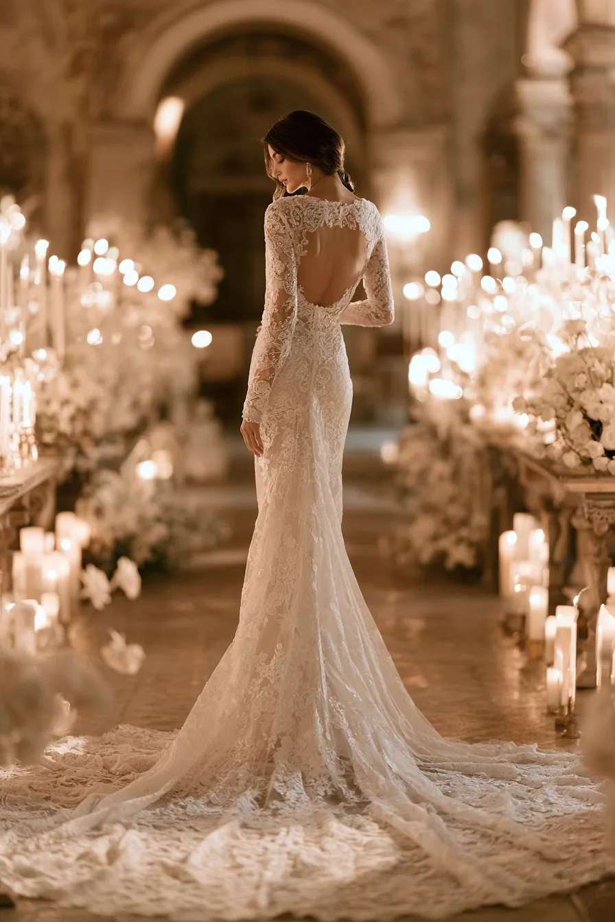 27 stunning open back wedding dress inspiration 1