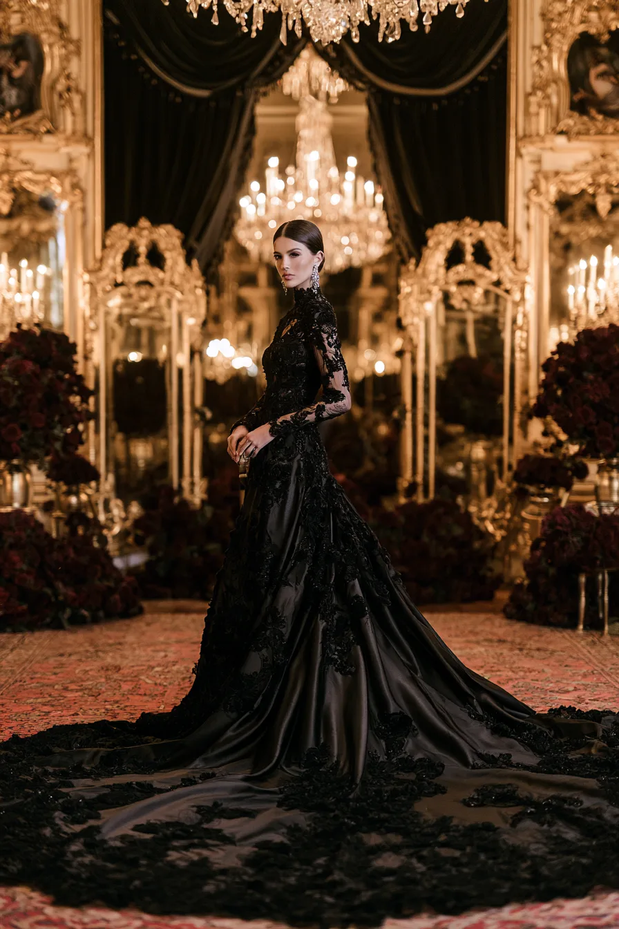 27 timeless dark bridal sophistication 1