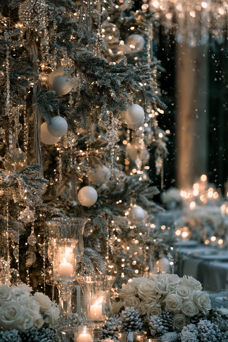 3 enchanted frosted winter wedding trees 1