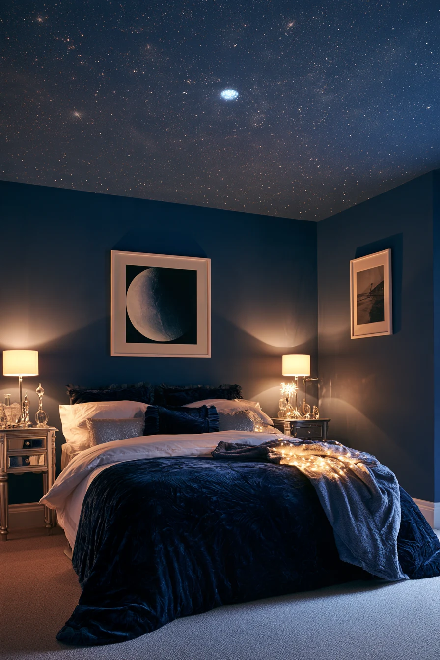 27 Witchy Bedroom Ideas for a Magical and Mystical Retreat 4 celestial moon bedroom dreams 1